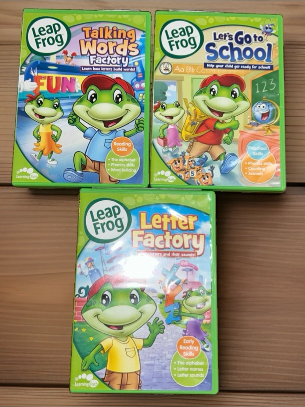 Leap Frog Learning DVD Set Baby Toddler Kid Educational 3 DVD Lot